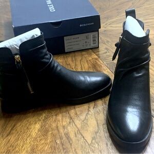 Cole Haan Harrington Black Leather Booties